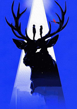 Silhouette of a Cosmic Deer