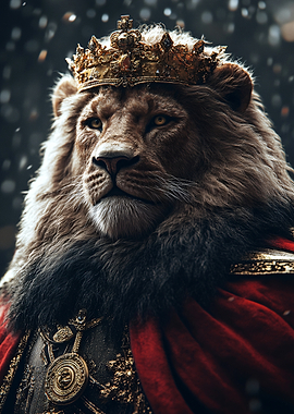 Majestic Lion King in Royal Attire