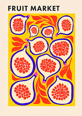 Fruit Market Fig Illustration Poster