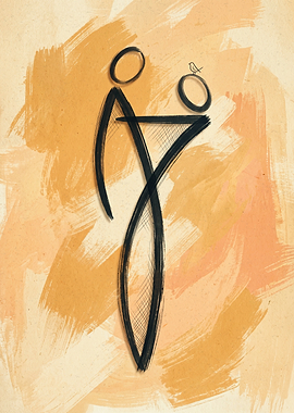 Mother And Child Family Abstract Line Art