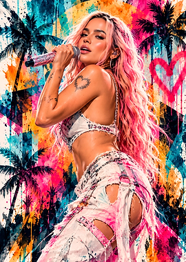 Karol G Vibrant Concert Performance Art