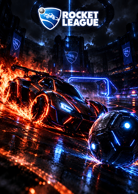 Rocket League Flaming Car Arena