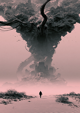 Lone Traveler Facing Eldritch Horror
