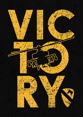 Victory Military Helicopter Graphic