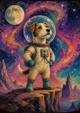 Astronaut Dog on Alien Planet