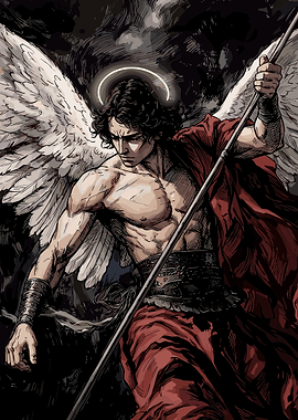 Archangel Michael Warrior Illustration