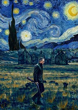 James Bond in Starry Night Style