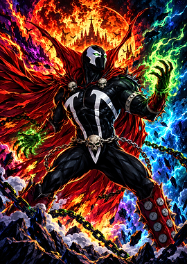 Spawn Standing Amidst Cosmic Chaos
