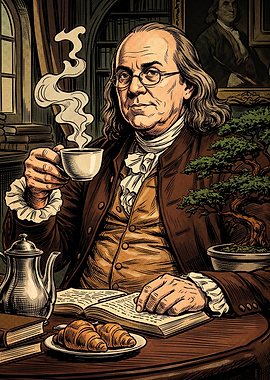 Founding Father Coffee Vintage Art