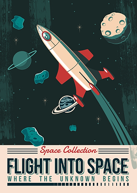 Vintage Space Exploration Poster