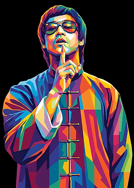 Colorful Pop Art Bruce Lee Portrait