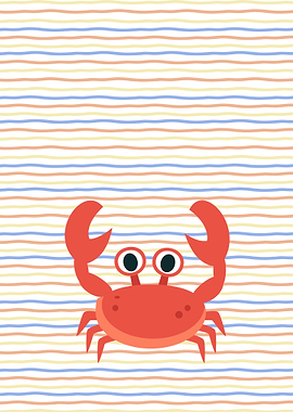 Cute Red Crab Illustration