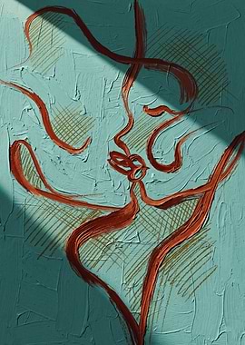 Abstract Woman Face Fine Art Thick Paint