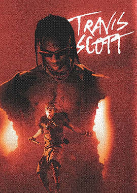 Travis Scott Red Concert Poster