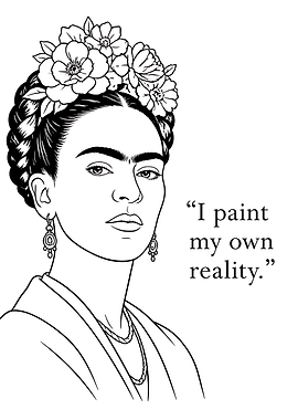 Frida Kahlo Line Art Portrait