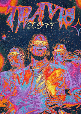 Travis Scott Psychedelic Poster Art
