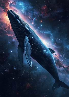 Cosmic Humpback Whale in Deep Space
