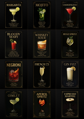 Bar Sign - Cocktail Recipe Poster