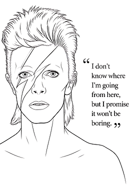 David Bowie Ziggy Stardust Line Art