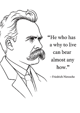 Friedrich Nietzsche Quote Line Art Portrait