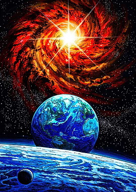 Cosmic Earth and Radiant Nebula