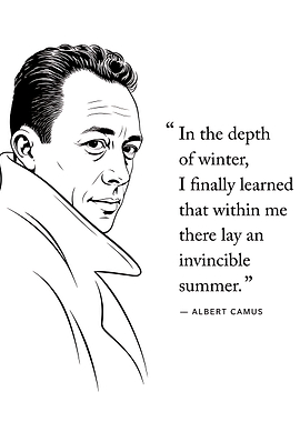 Albert Camus Quote Minimalist Portrait