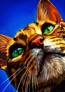 Vibrant Close-up Portrait of a Cat