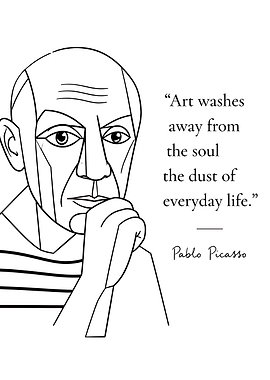 Pablo Picasso Quote Minimalist Art