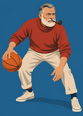 Ernest Hemingway Playing Basketball