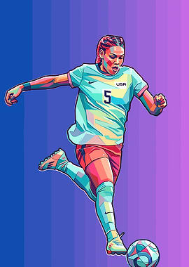Kelley O'Hara Pop Art Soccer Illustration