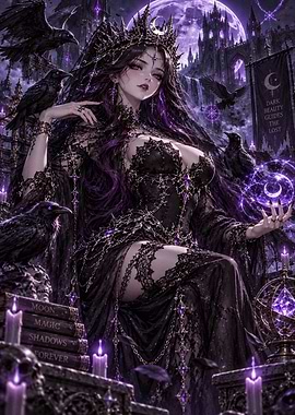 Gothic Moon Queen with Ravens
