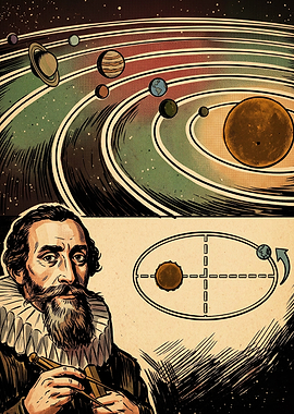 Kepler Solar System Vintage Art