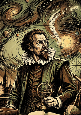 Astronomer Galaxy Vintage Poster