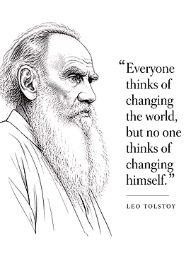 Leo Tolstoy Inspirational Quote Portrait
