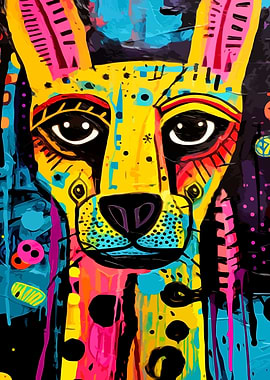 Colorful Abstract Pop Art Cheetah Portrait