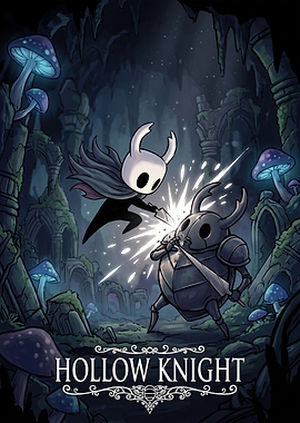 Hollow Knight Combat Scene Poster