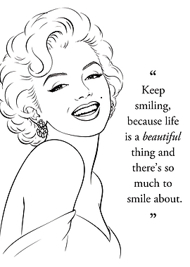 Marilyn Monroe Inspirational Quote Line Art