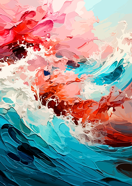 Abstract Ocean Wave Painting
