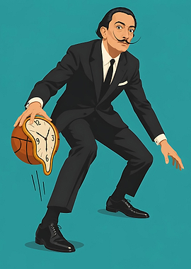 Salvador Dali Dribbling Melting Clock Basketball