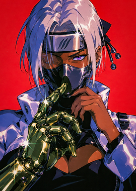 Cyborg Ninja Anime Character Portrait