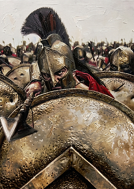 Spartan Warrior Phalanx Battle Scene
