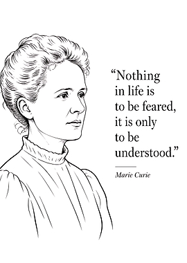 Marie Curie Inspirational Quote Portrait