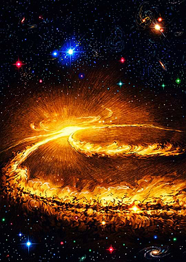 Fiery Cosmic Spiral Nebula