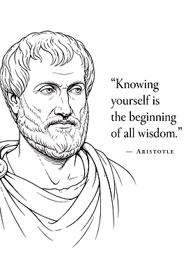 Aristotle Quote Minimalist Portrait