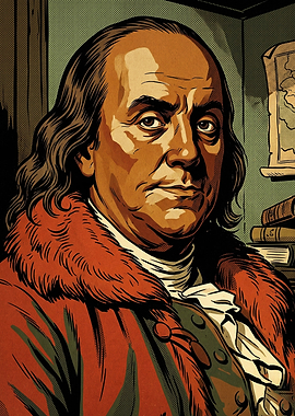 Benjamin Franklin Pop Comic Art