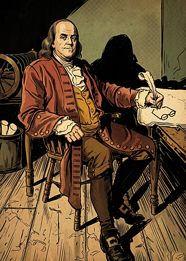 Benjamin Franklin Writer Comic Art