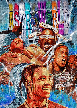 Travis Scott Astroworld Collage Poster
