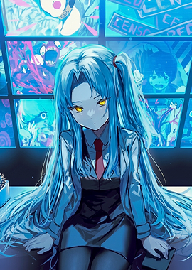 Anime Girl with Blue Hair angela
