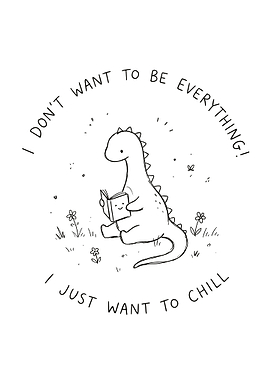 Cute Dinosaur Reading Book Illustration