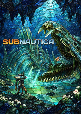 Subnautica Stained Glass Art Poster